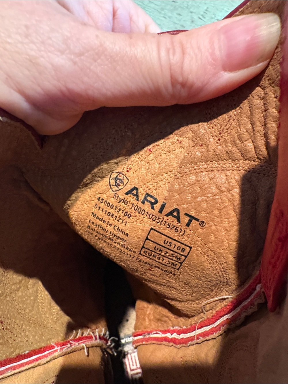 Ariat Red Western Cowboy Boots Leather Floral Stitch Women’s US 10B - Picture 6 of 9